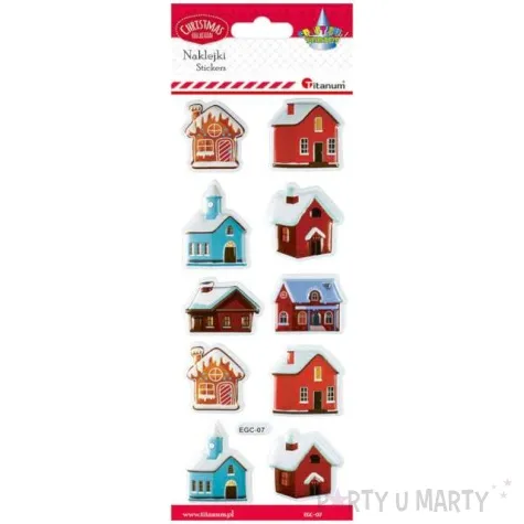 naklejki domki swiateczne mix titanum 10 szt