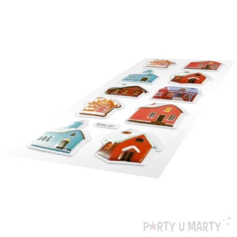 naklejki domki swiateczne mix titanum 10 szt