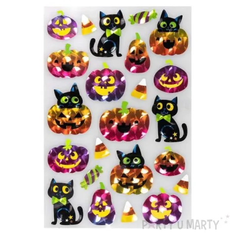 naklejki dynie i koty holograficzne arpex arkusz
