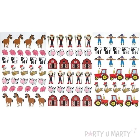 naklejki farma papierowe titanum ok 2 cm 172 szt