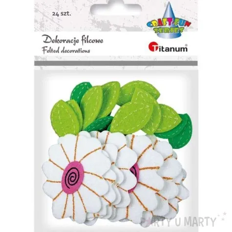 naklejki filcowe kwiatki titanum 24 szt