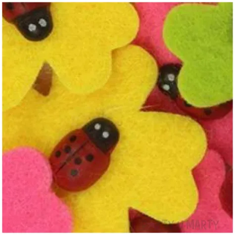 naklejki filcowe kwiatki z biedronka titanum 12 szt