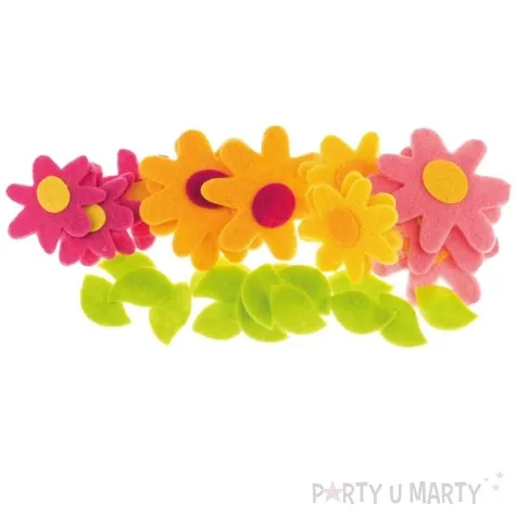 naklejki filcowe kwiaty i listki mix brewis 30 szt