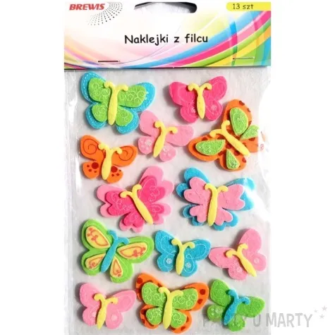 naklejki filcowe motyle mix brewis 13 szt