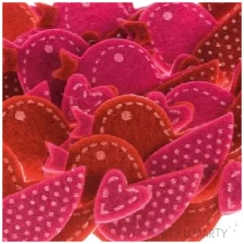 naklejki filcowe ptaszki i serca czerwone brewis 12 szt