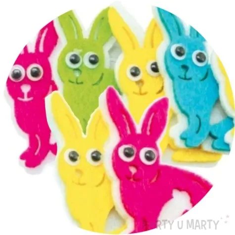 naklejki filcowe wielkanocne kolorowe zajace brewis 6 szt