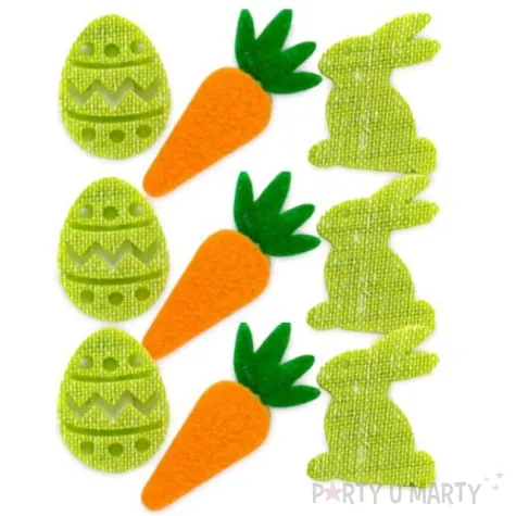 naklejki filcowe wielkanocne kroliki zielony mix aliga 9 szt