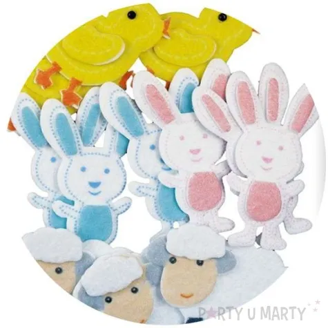 naklejki filcowe wielkanocne zwierzaczki titanum 12 szt