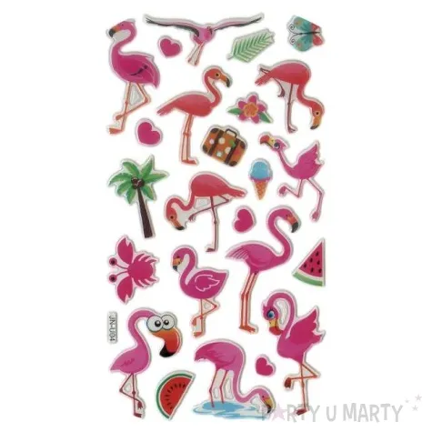 naklejki flamingi rozowe mix titanum 24 szt