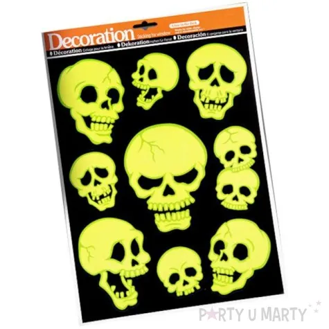 naklejki fluorescencyjne halloween czaszki carnival toys