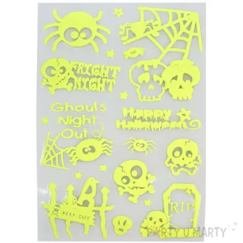 naklejki fluorescencyjne halloween czaszki i pajaki arpex