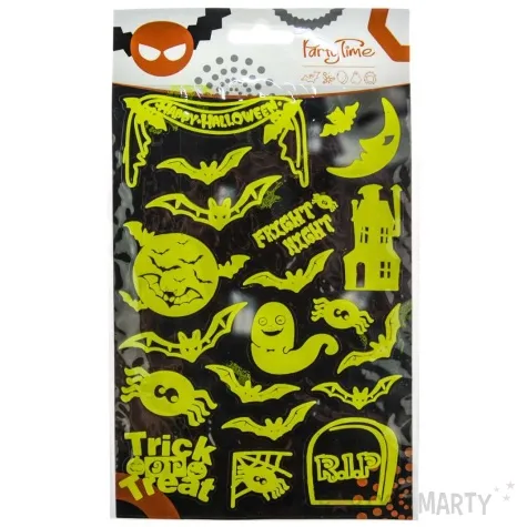 naklejki fluorescencyjne halloween nietoperze i pajaki arpex