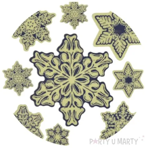 naklejki fluorescencyjne sniezynki 1 8 szt mix arpex arkusz