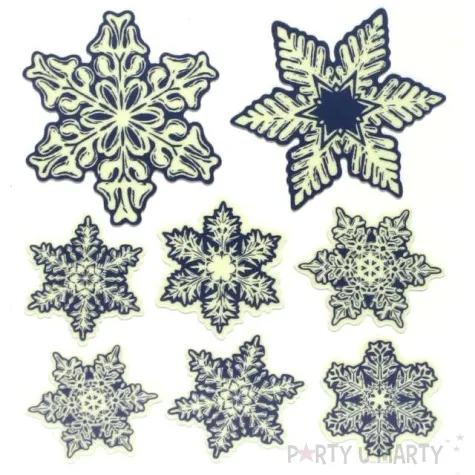 naklejki fluorescencyjne sniezynki 2 6 szt mix arpex arkusz