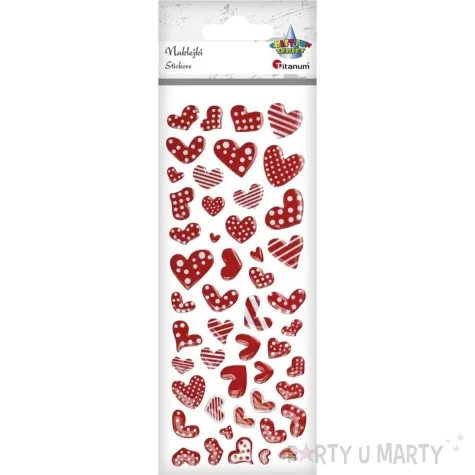 naklejki foliowe serca czerwone titanum