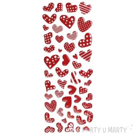 naklejki foliowe serca czerwone titanum