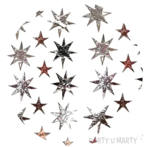 naklejki gwiazdki 3d srebrne aliga 7x12 5 cm 15 szt