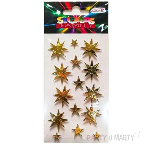naklejki gwiazdki 3d zlote aliga 7x12 5 cm 15 szt