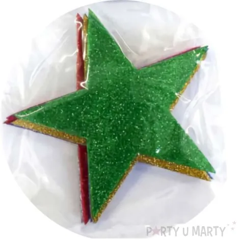 naklejki gwiazdki duze piankowe z brokatem brewis 6 szt