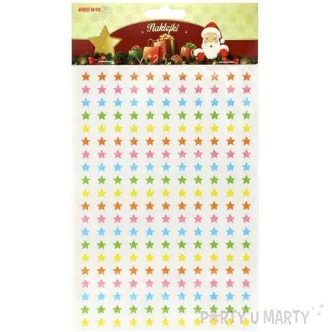 naklejki gwiazdki kolorowe foliowe brewis 220 szt