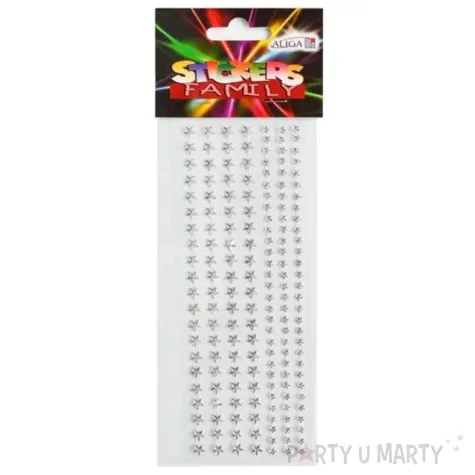 naklejki gwiazdki male i duze srebrne aliga 6x16 cm
