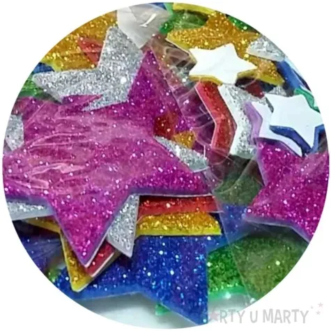 naklejki gwiazdki piankowe z brokatem brewis 36 szt