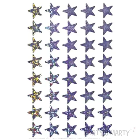 naklejki gwiazdki srebrne papierowe titanum
