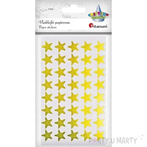 naklejki gwiazdki zlote papierowe titanum