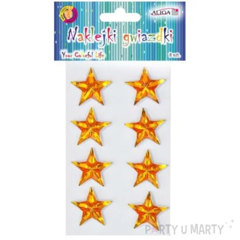 naklejki gwiazdy 3d zlote aliga 8 szt