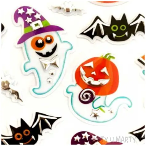 naklejki halloween duchy i dynie metalizowane arpex