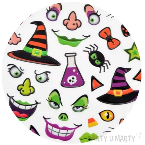 naklejki halloween twarze czarownic i kotow mix arpex