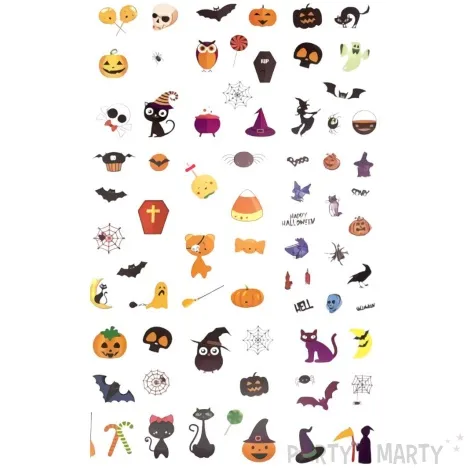 naklejki halloweenowe dynie wiedzmy i pajaki papierowe arpex