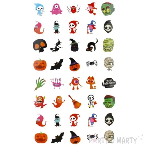 naklejki halloweenowe dynie wiedzmy i zombie papierowe arpex