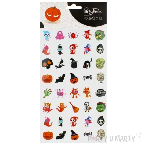 naklejki halloweenowe dynie wiedzmy i zombie papierowe arpex