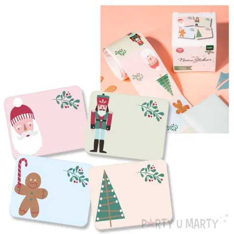 naklejki holly jolly etykiety na prezenty folat 50 szt