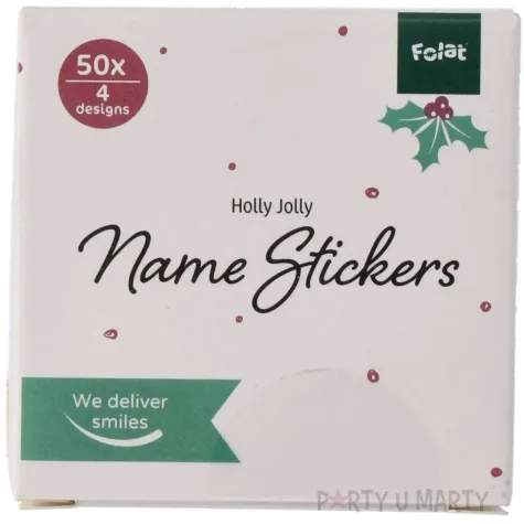 naklejki holly jolly etykiety na prezenty folat 50 szt