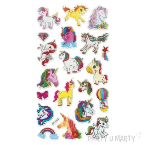 naklejki jednorozce teczowe mix titanum 20 szt