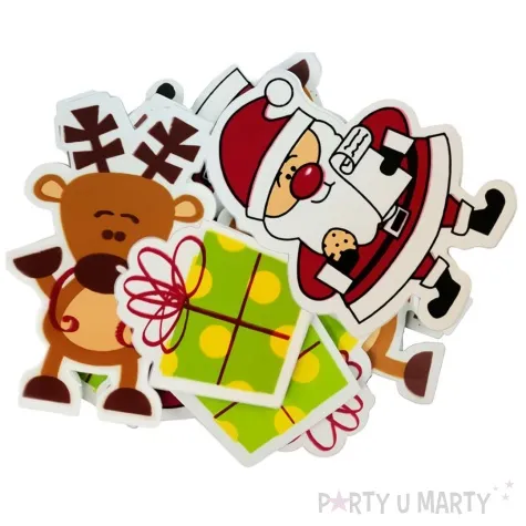 naklejki kolorowe swieta piankowe titanum 12 szt