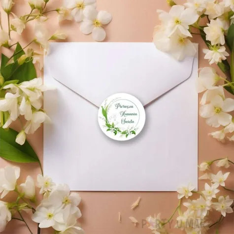 naklejki komunia swieta konwalie 5 cm 6 szt