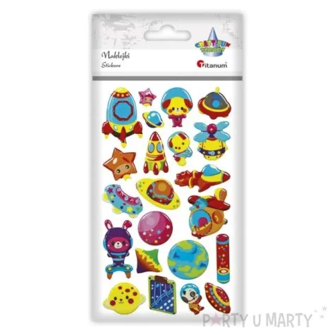 naklejki kosmos i planety mix titanum 22 szt