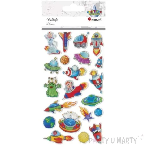 naklejki kosmos i rakiety mix titanum 21 szt