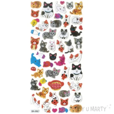 naklejki kotki kolorowe mix titanum 49 szt