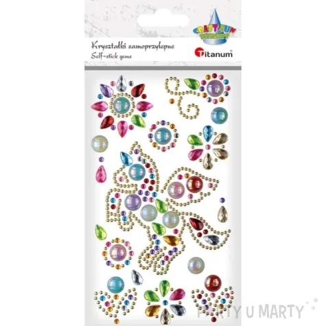 naklejki krysztalki jednorozec titanum 16 szt