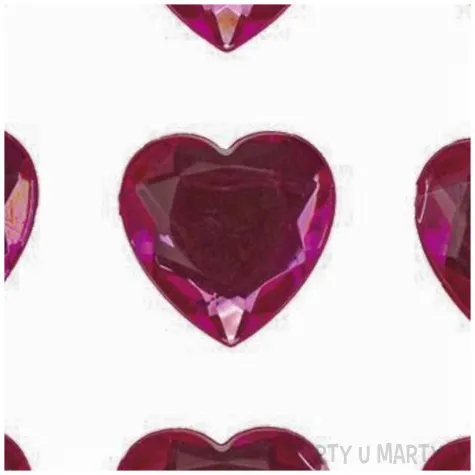 naklejki krysztalowe serca fuksja titanum 9 szt