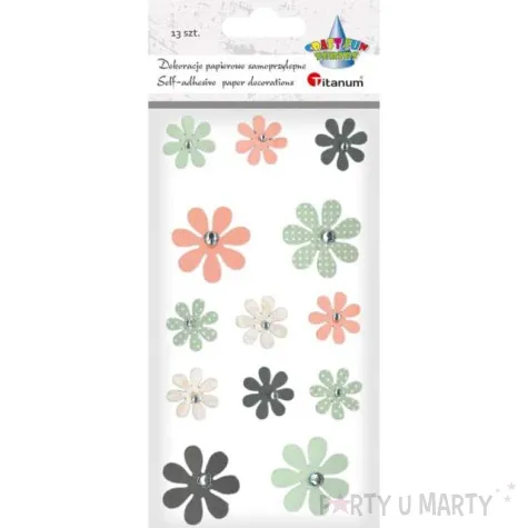 naklejki kwiatki mix titanum 13 szt