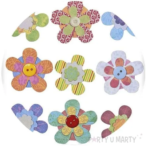 naklejki kwiatki z guzikami titanum