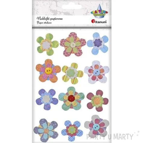 naklejki kwiatki z guzikami titanum