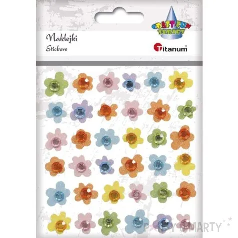 naklejki kwiatki z koralikami titanum