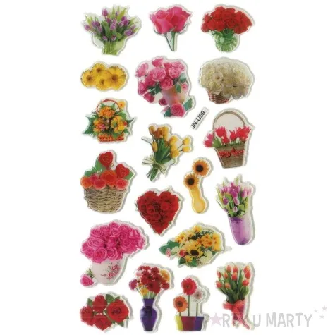 naklejki kwiaty w bukietach mix titanum 19 szt