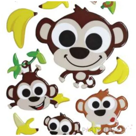 naklejki malpki i banany mix titanum 13 szt